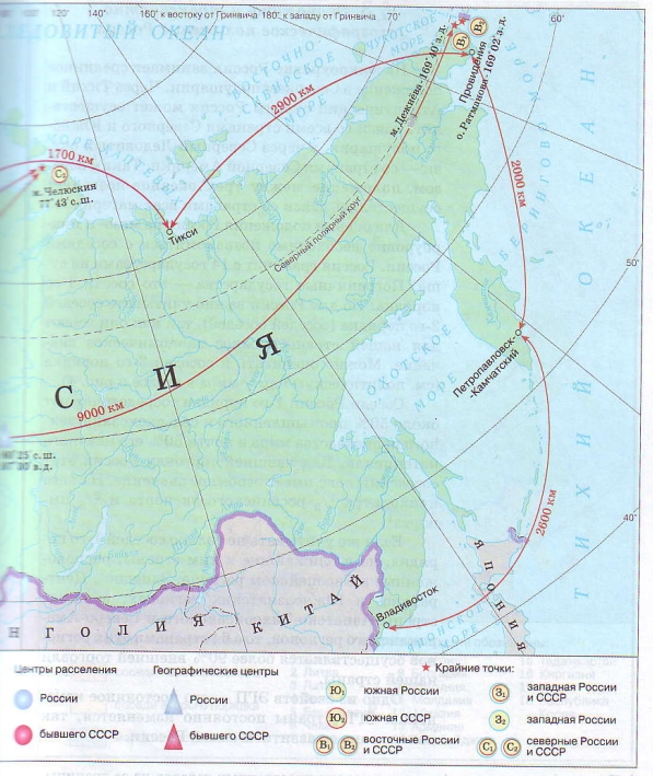 Границы и крайние точки России и СССР