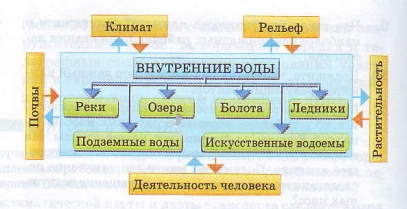 Связь внутренних вод с другими компонентами природы