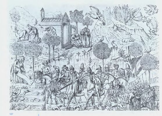 МАСТЕР «ТРИУМФА СМЕРТИ». Триумф Смерти. Прорись левой и правой части фрески. XIV в. Кампосанто. Пиза
