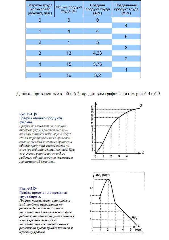 Общий, средний и предельный продукт труда