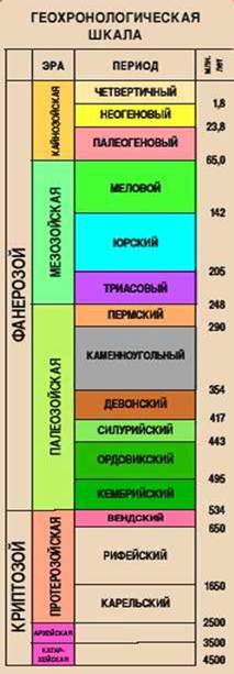 На цій шкалі час вимірюється у мільйонах років. Згідно панівним у сучасній антропології уявленням Людина виділився зі світу мавп протягом останнього мільйона років