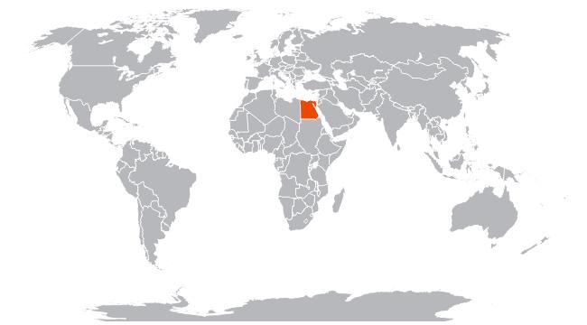 Розташування Єгипту на сучасній карті світу