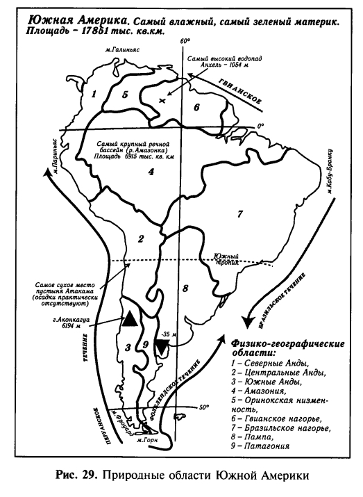 Природные области Южной Америки