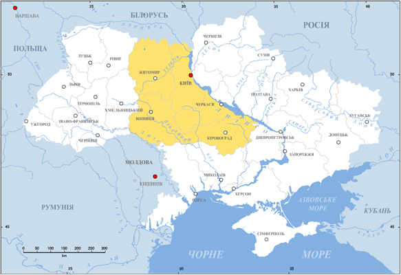 Карта Правобережжя (ХVIII ст)