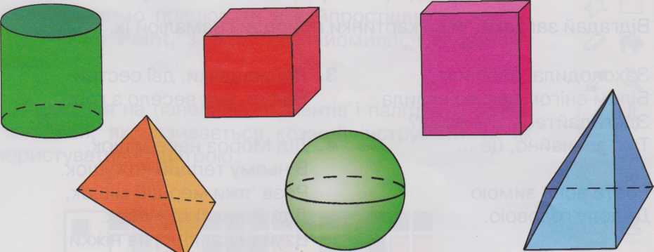 Намалюй відомі тобі об’ємні геометричні фігури за допомогою графічного редактора Paint.
