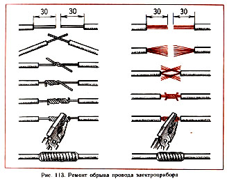 ремонт обрыва провода