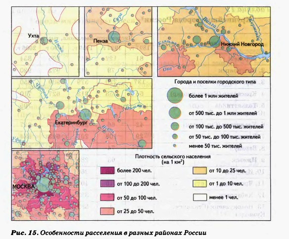 Особенности расселения в разных районах России